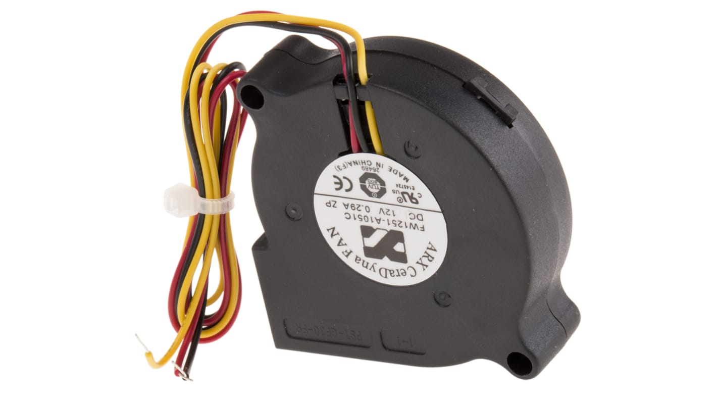 ARX CeraDyna Series Centrifugal Fan, 12 V dc, 6.97m³/h, DC Operation, 51 x 51 x 15mm