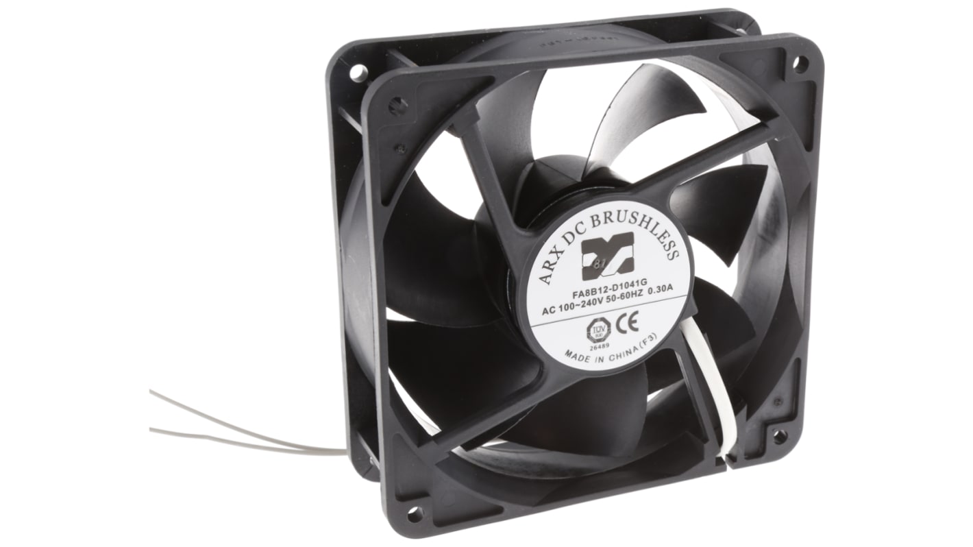 ARX CeraDyna Series Axial Fan, 100 → 240 V ac, AC Operation, 158m³/h, 66W, 300mA Max, 120 x 120 x 38mm