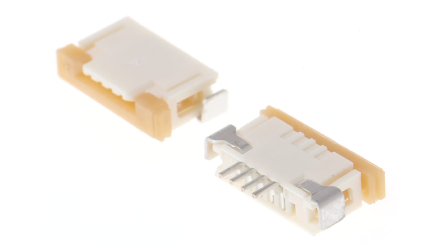 Molex, Easy On, 52207 1mm Pitch 4 Way Right Angle Female FPC Connector, ZIF Top Contact