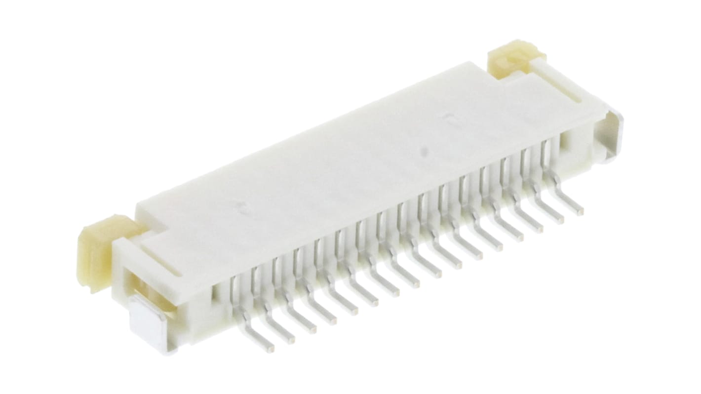 Conector FPC hembra Ángulo de 90° Molex serie Easy-On de 16 vías, paso 1mm, 1 fila, para soldar