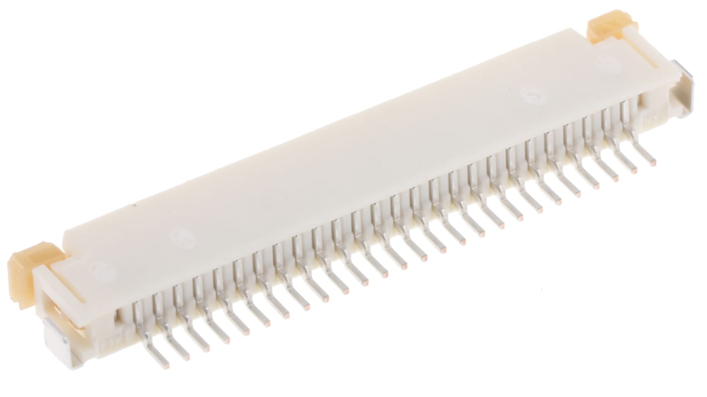 Conector FPC hembra Ángulo de 90° Molex serie Easy-On de 26 vías, paso 1mm, 1 fila, para soldar