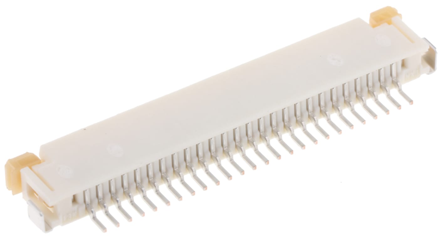 Connecteur FPC Molex série Easy On, 25 Contacts pas 1mm, 1 Rangée(s), Femelle Angle droit 52207