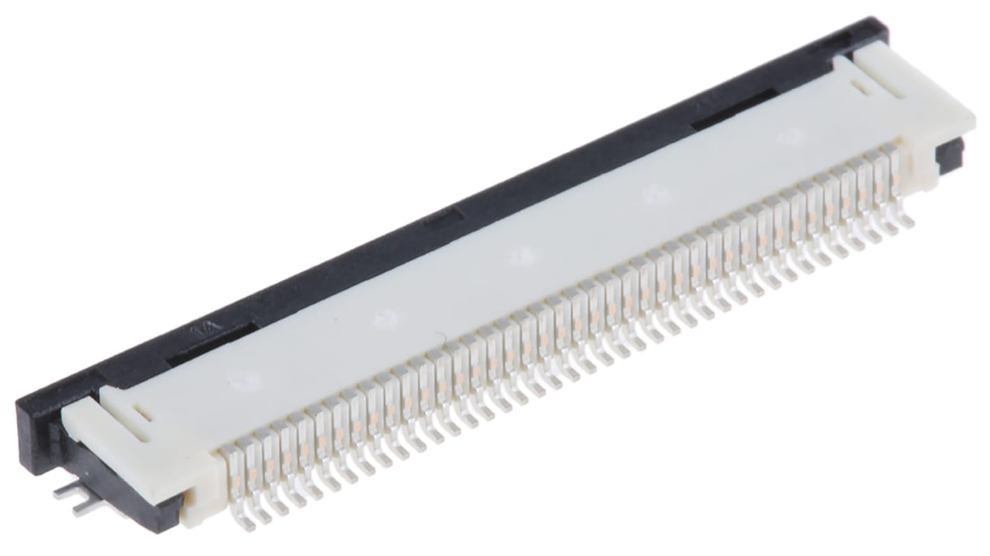 Molex FPC连接器, 40p, 0.5mm间距, 单排, 直角, 500mA, 50 V, Easy On系列
