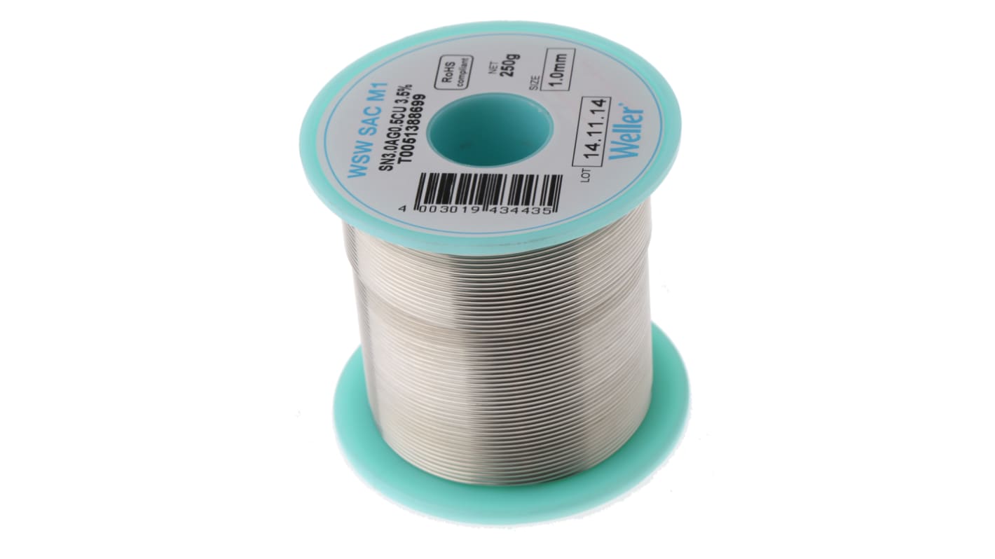 Weller Wire, 1mm Lead Free Solder, 217°C Melting Point