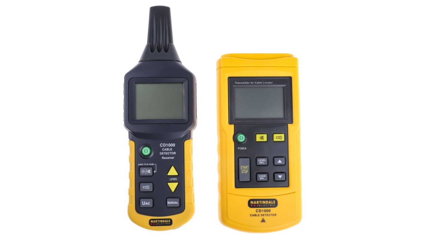 Martindale CD1000 Cable Tracer, Cable Detection Depth 0.4 (U AC) m, 0.5 (Dual Pole) m, 2 (Single Pole) m, 2.5 (Single