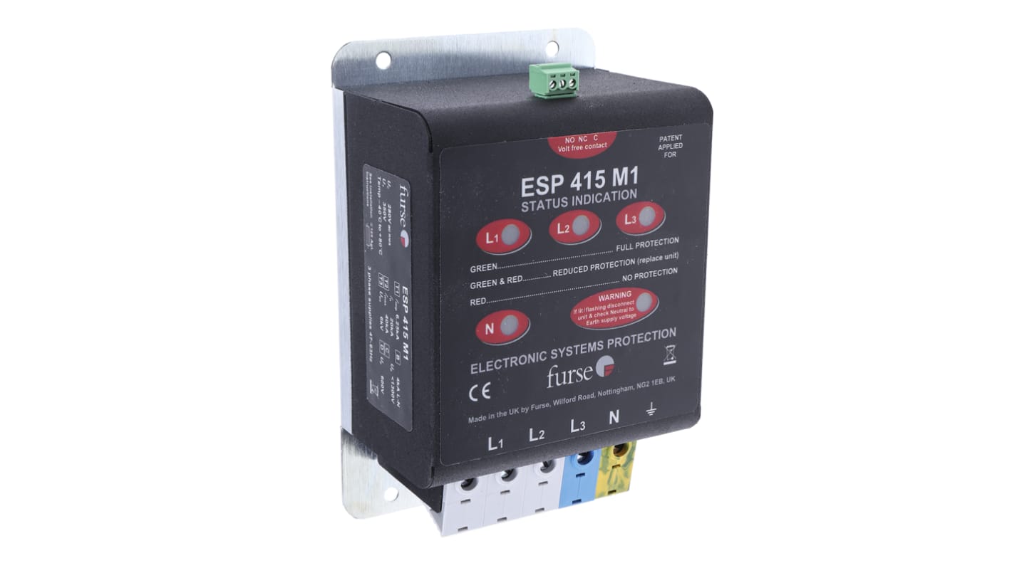 WJ Furse, ESP M1 Surge Suppressor Unit 280 V Maximum Voltage Rating 6.25kA Maximum Surge Current Mains Surge Protector