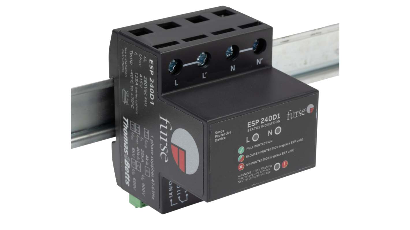 WJ Furse D1, 280 V 6.25kA, Transientbeskytter til lysnet