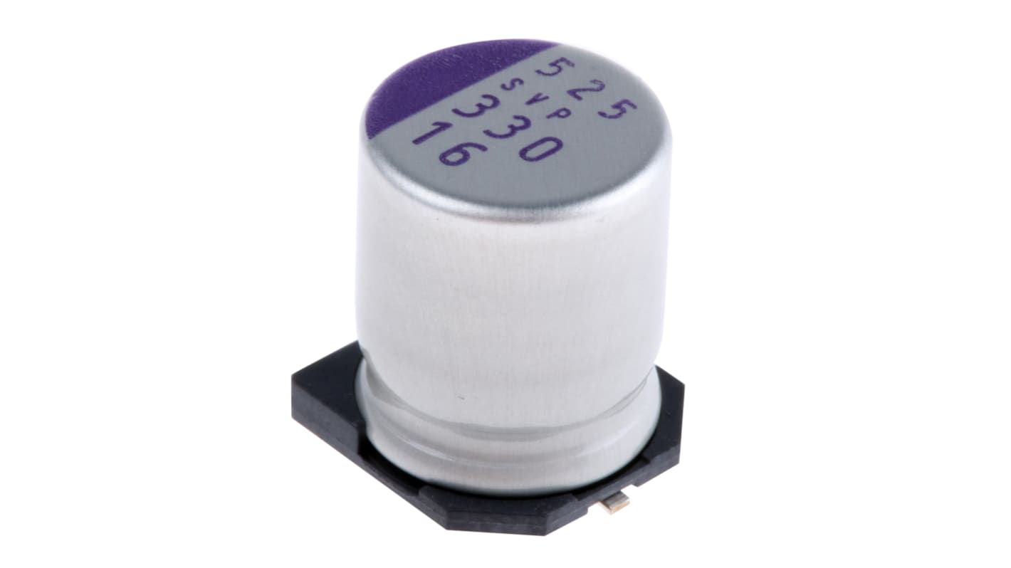 Panasonic 330μF Surface Mount Polymer Capacitor, 16V dc