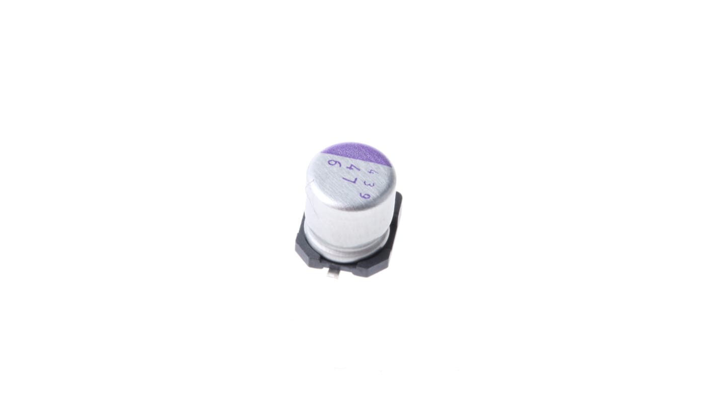 Condensatore polimerico Panasonic SVP, 47μF, 6.3V cc, SMD