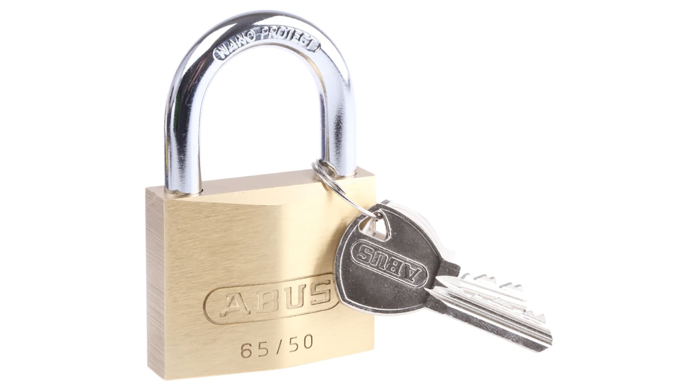ABUS Key Brass, Steel Padlock, Keyed Alike, 8mm Shackle, 50mm Body
