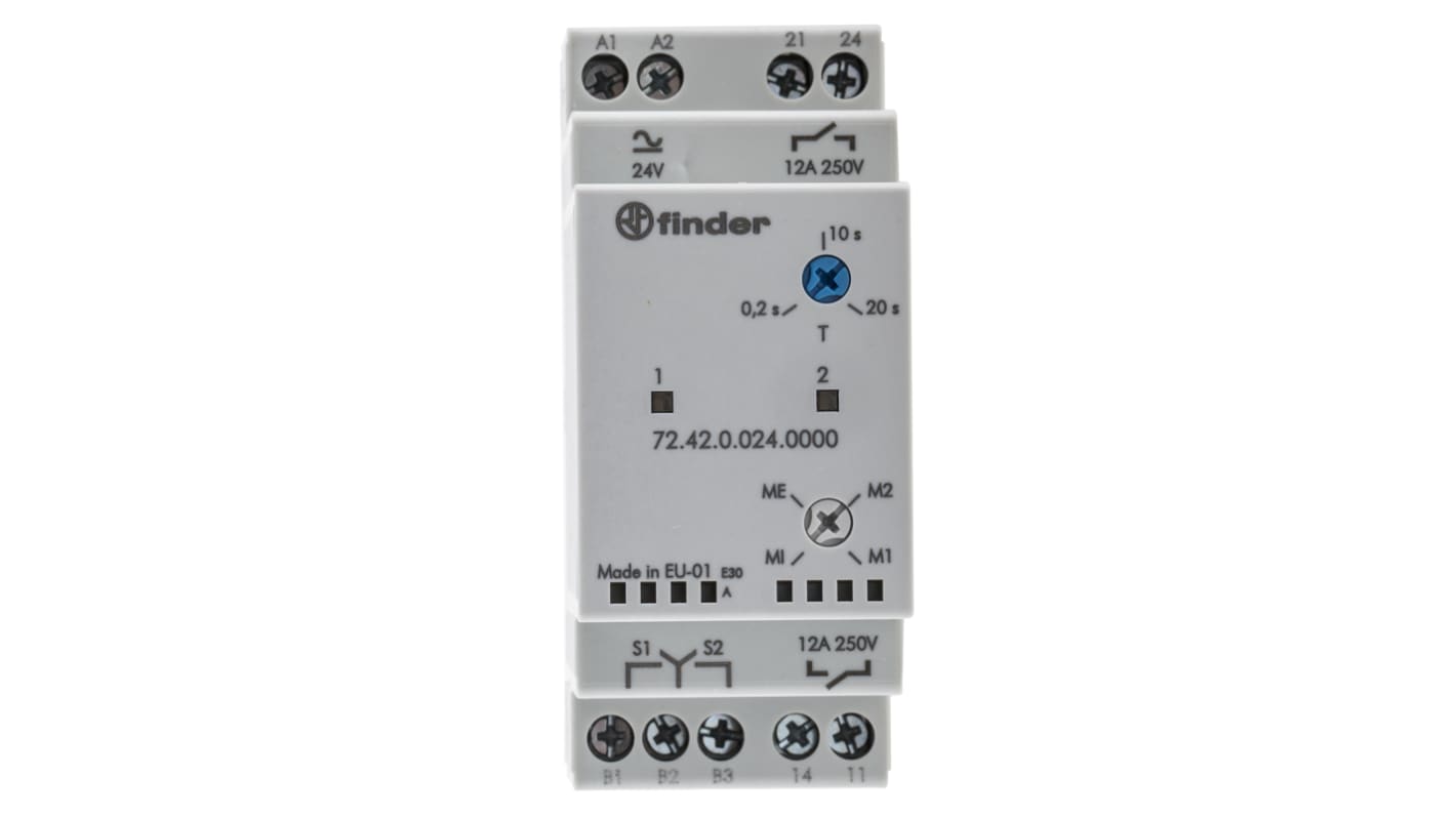 Finder 继电器, 单相, DIN导轨安装, DPST