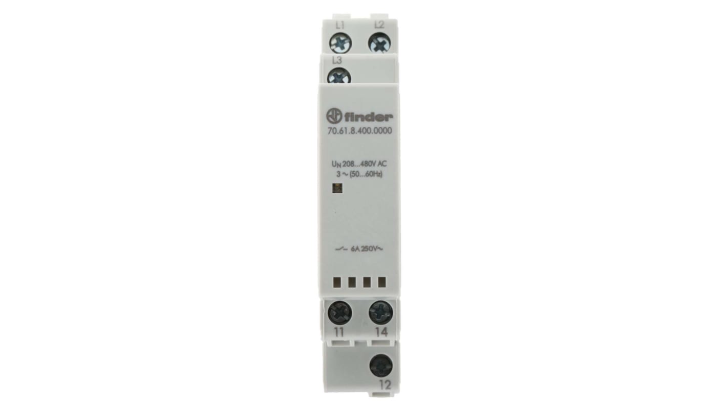 Finder Voltage Monitoring Relay, 3 Phase, SPDT, DIN Rail