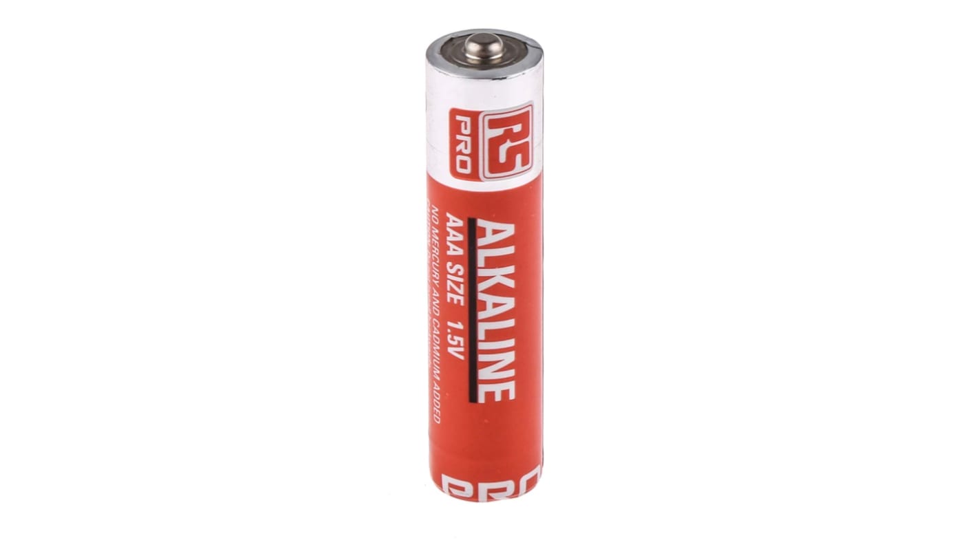 Pila AAA Alcalina, RS PRO, 1.5V, 1.25Ah, terminación tipo