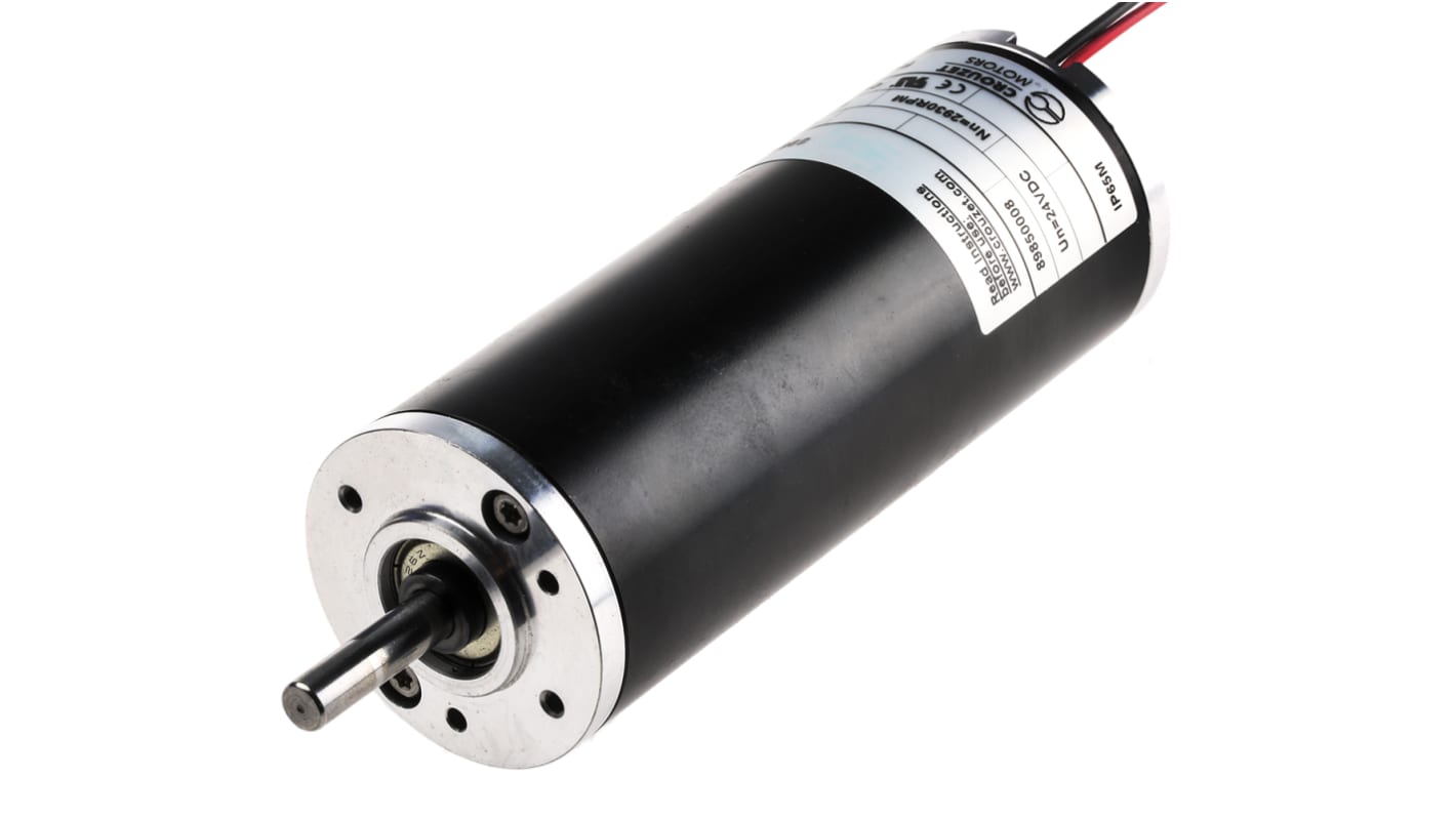 Crouzet Brushed DC Motor, 51 W, 24 V dc, 110 mNm, 3000 rpm, 6mm Shaft Diameter