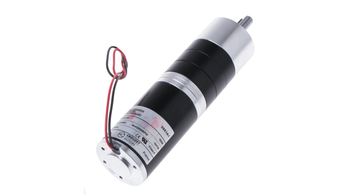 Crouzet Brushed Geared DC Geared Motor, 20 W, 24 V dc, 15 Nm, 9 rpm, 8mm Shaft Diameter