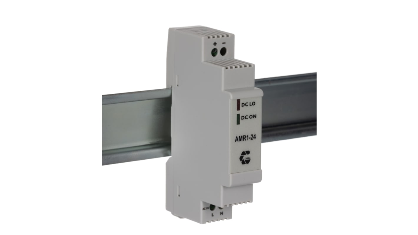 Chinfa AMR1 Switched Mode DIN Rail Power Supply, 230V ac ac Input, 24V dc dc Output, 420mA Output, 10W