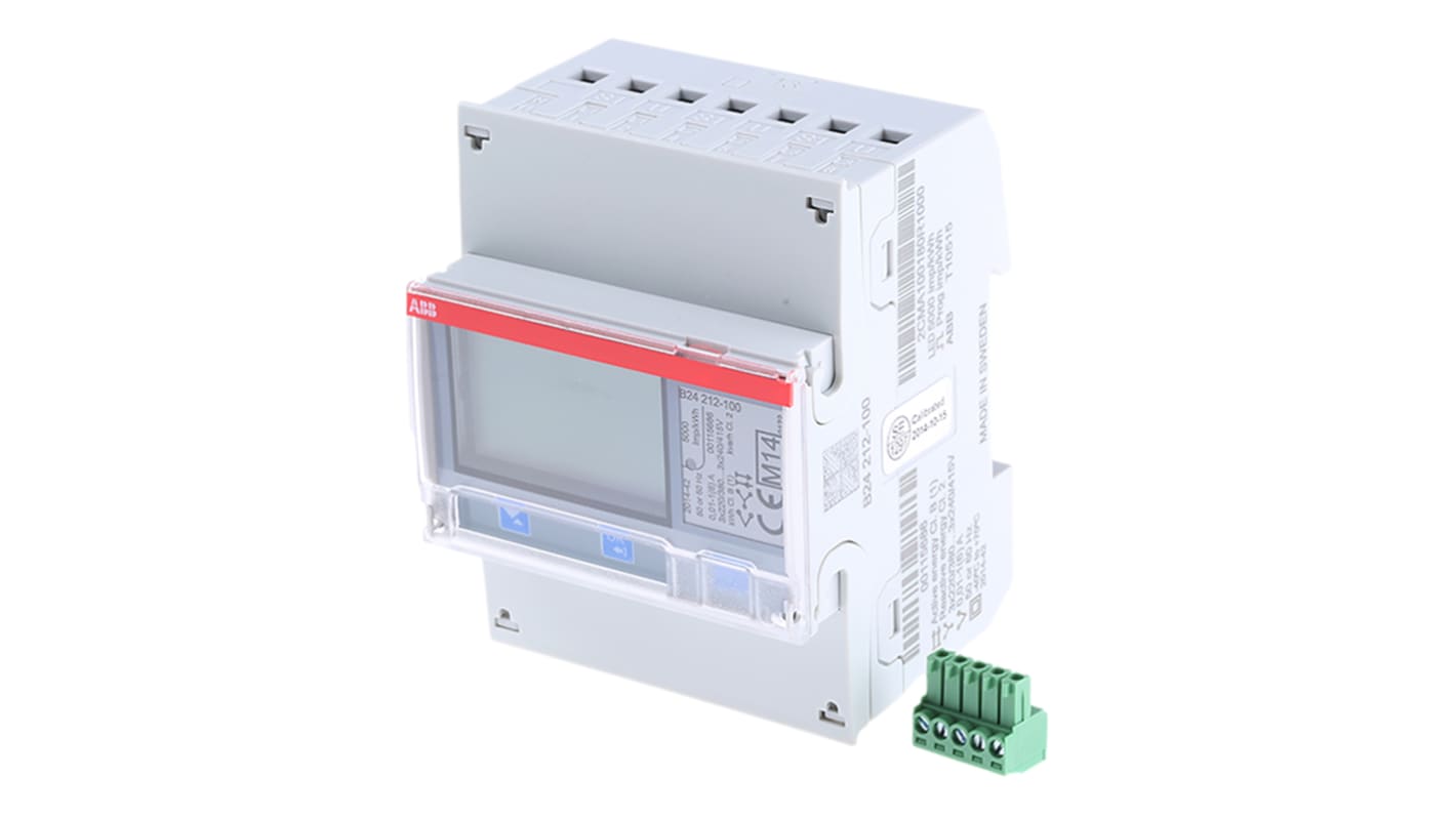 Contatore di energia ABB, B24, 3 fasi, display LCD a 7 cifre