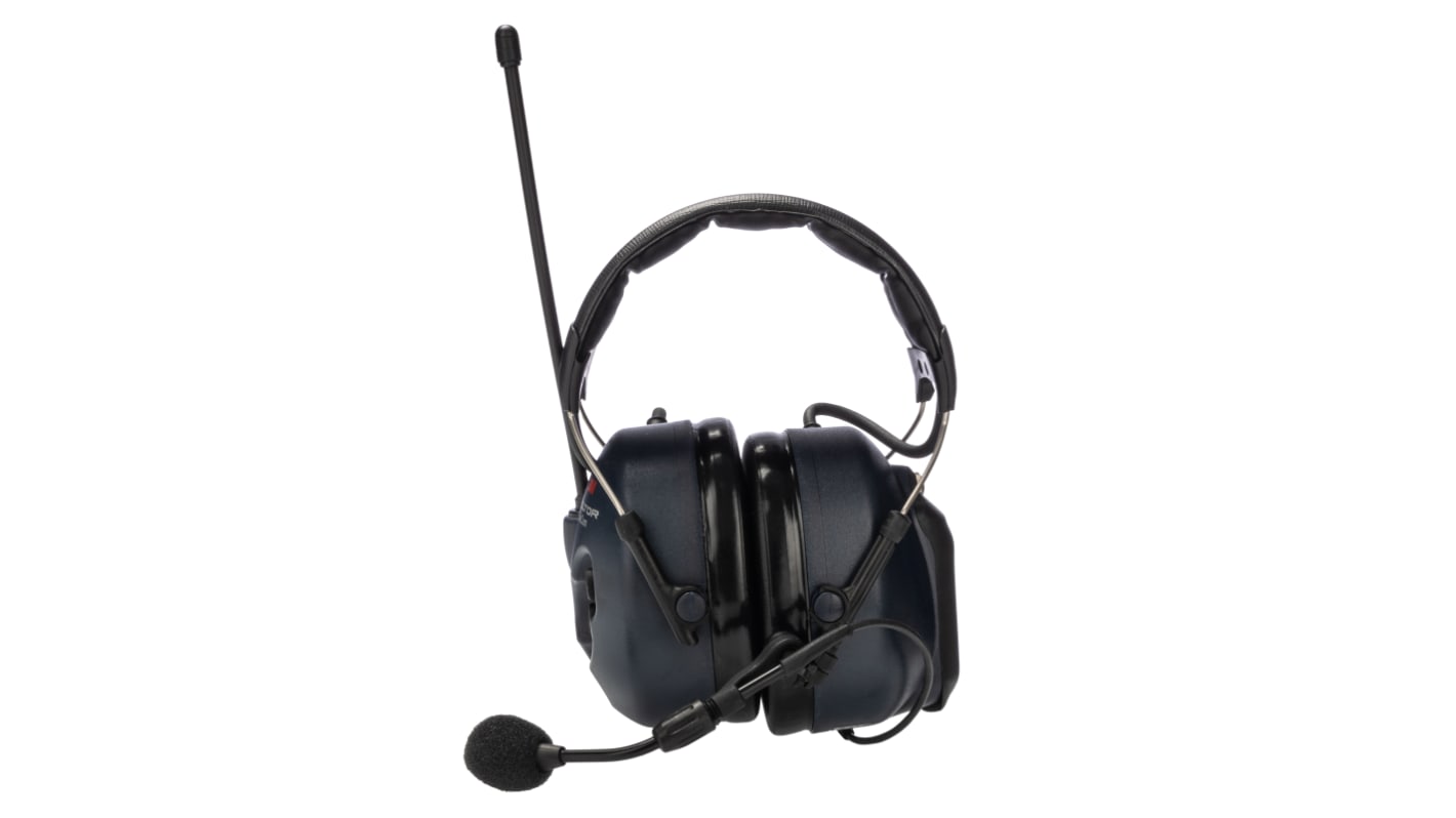 3M PELTOR LiteCom Wired Speak & Listen Electronic Ear Defenders with Headband, 32dB, Black/Navy, Noise Cancelling