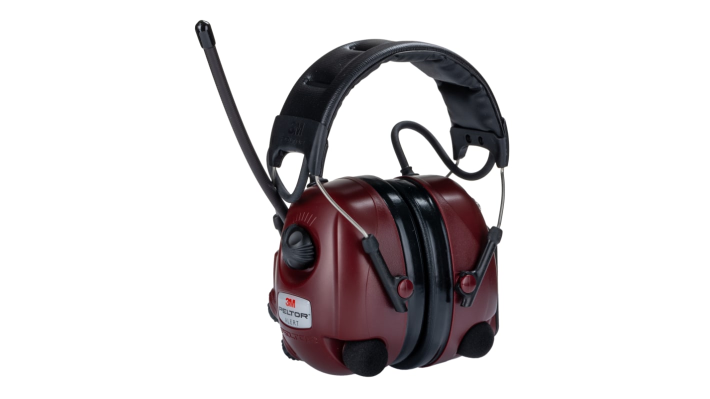 3M PELTOR Alert Wireless Listen Only Electronic Ear Defenders with Headband, 30dB, Red