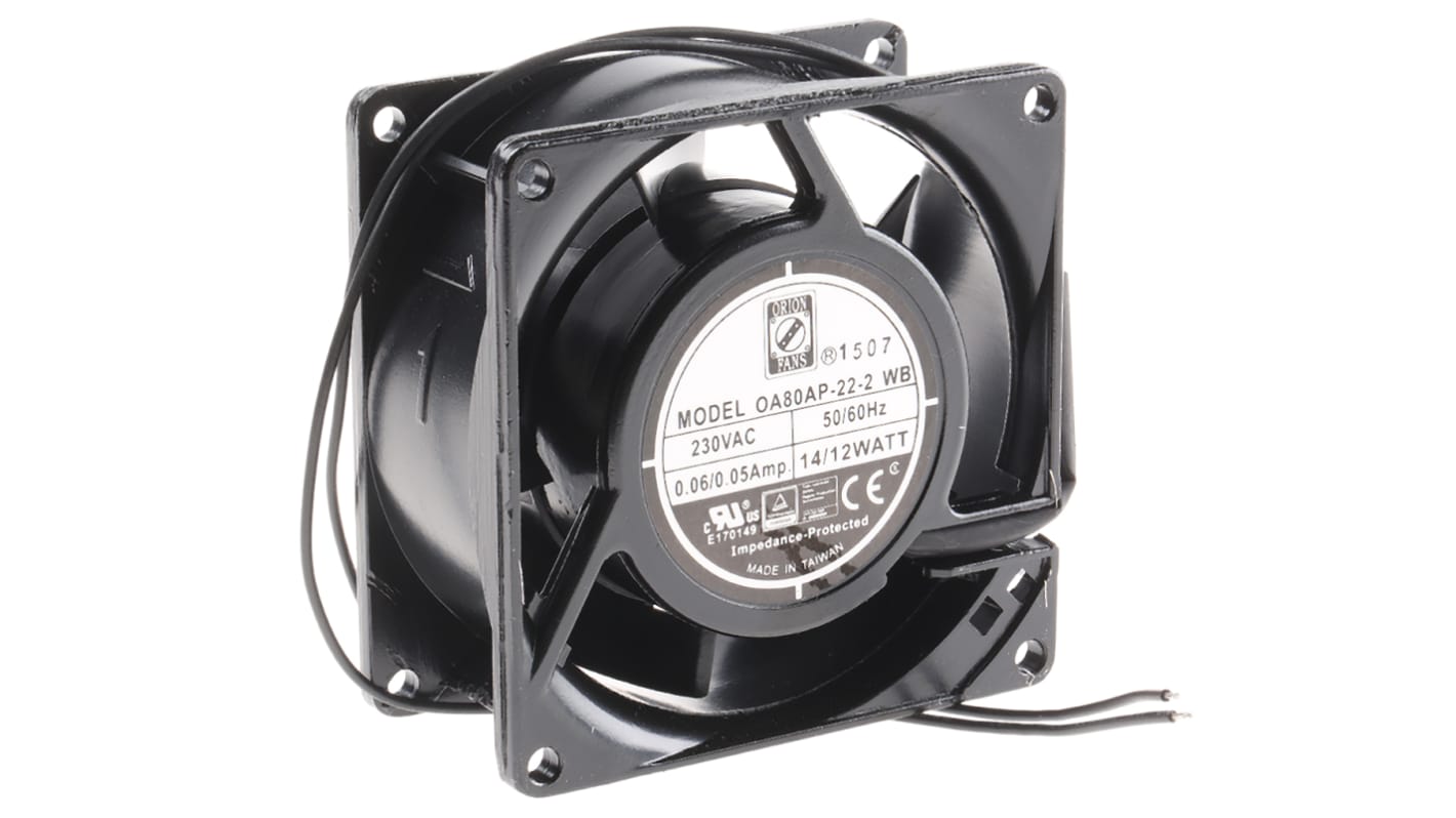 RS PRO AC-Axiallüfter, Kugellager, 230 V ac / 12W, 80 x 80 x 38mm, 2300U/min, 25cfm