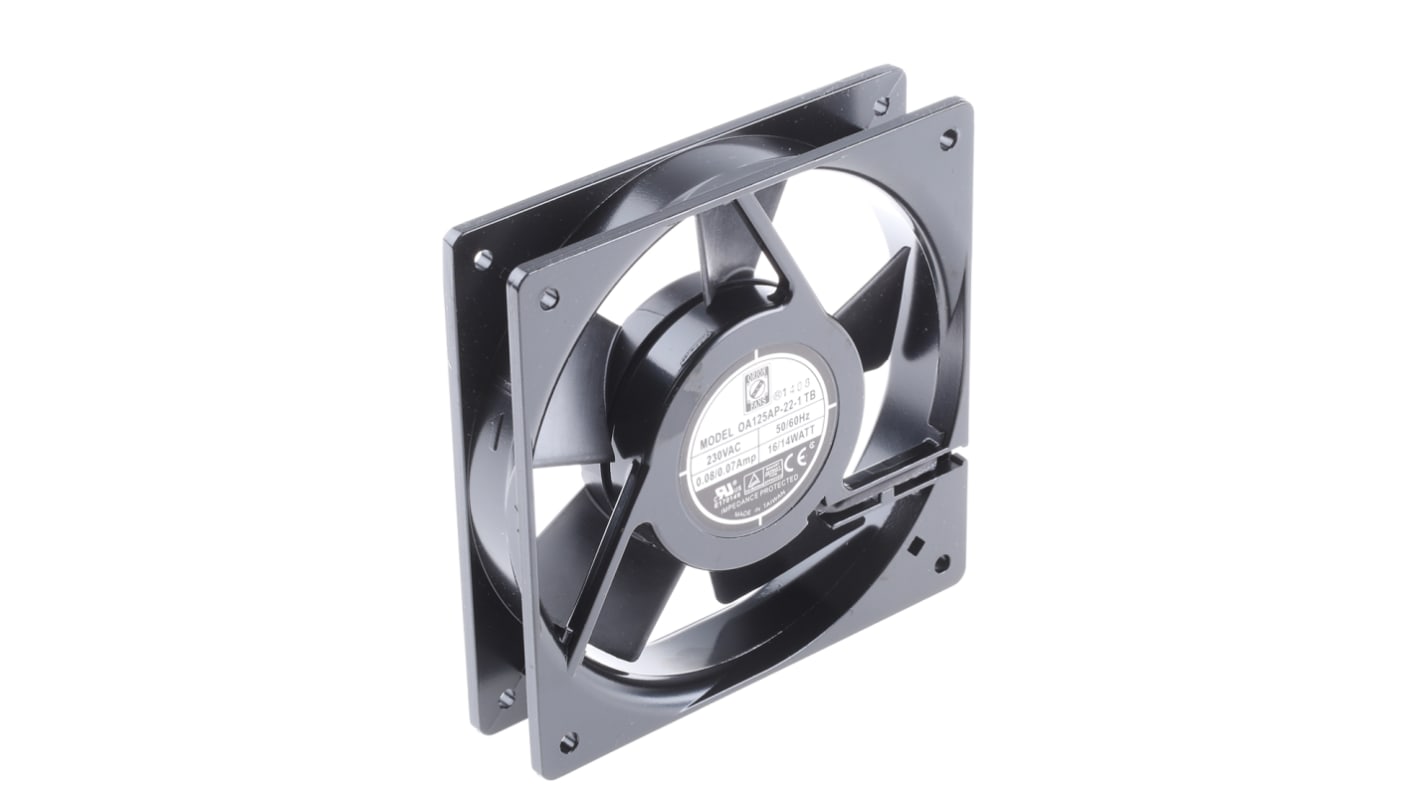 RS PRO AC-Axiallüfter, Kugellager, 230 V ac / 14W, 120 x 120 x 25mm, 2900U/min, 127.4m³/h