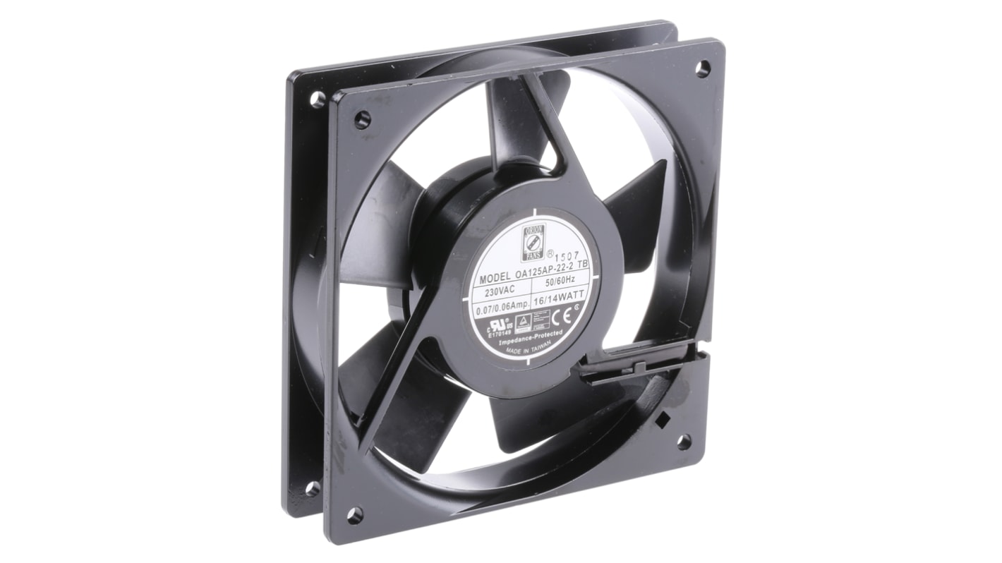 Ventilateur axial RS PRO 230 V c.a., 102m³/h, 120 x 120 x 25mm, 14W