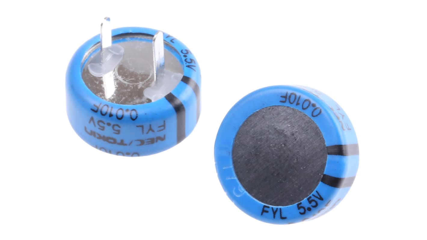 KEMET 10mF Supercapacitor -20 → +80% Tolerance, Supercap FY 5.5V dc, Through Hole