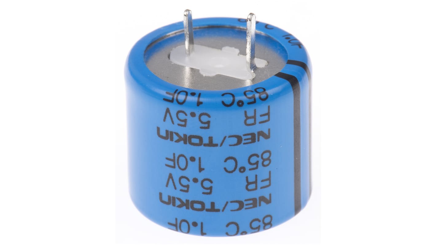 KEMET 1F Supercapacitor -20 → +80% Tolerance, Supercap FR 5.5V dc, Through Hole