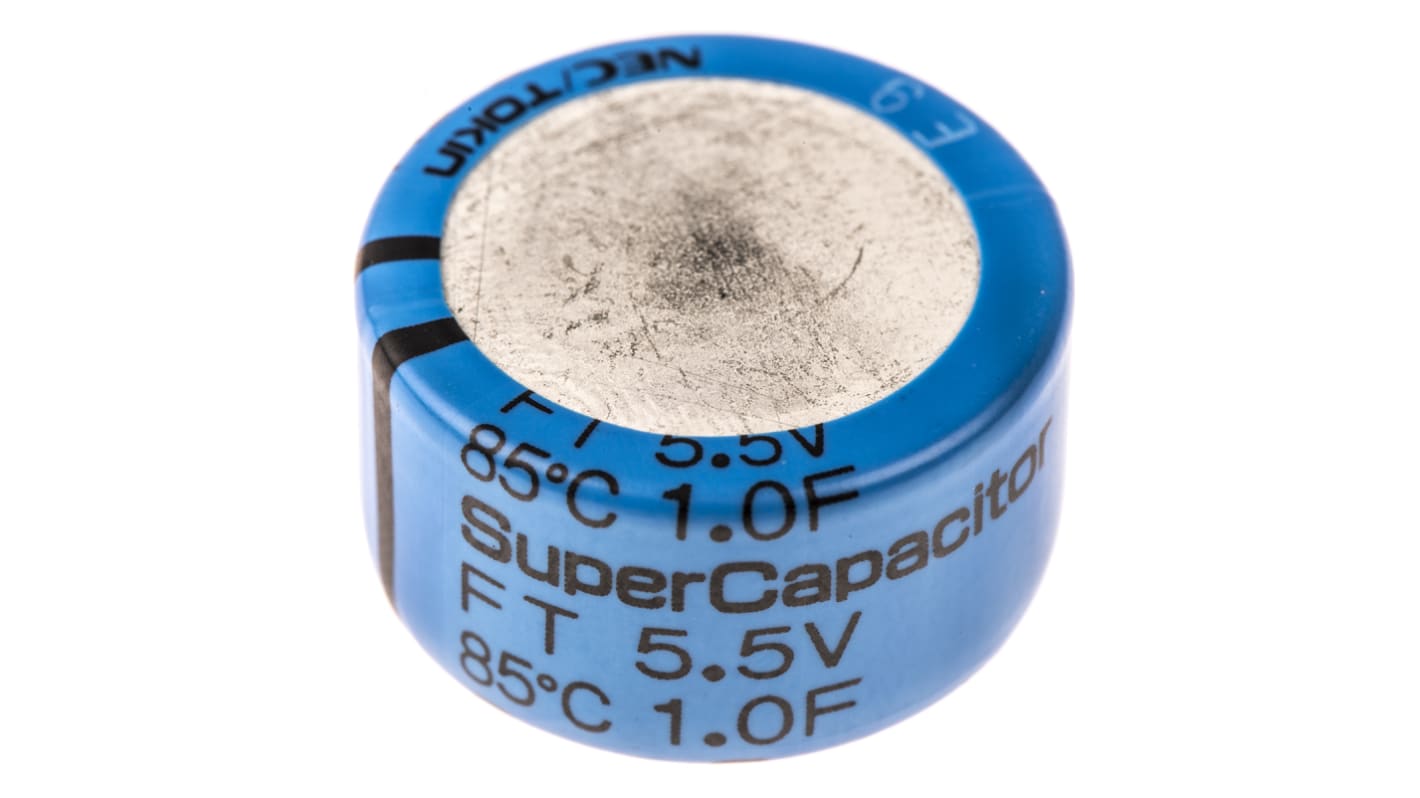 Supercondensatore KEMET 1F -20 → +80% 5.5V cc, Su foro