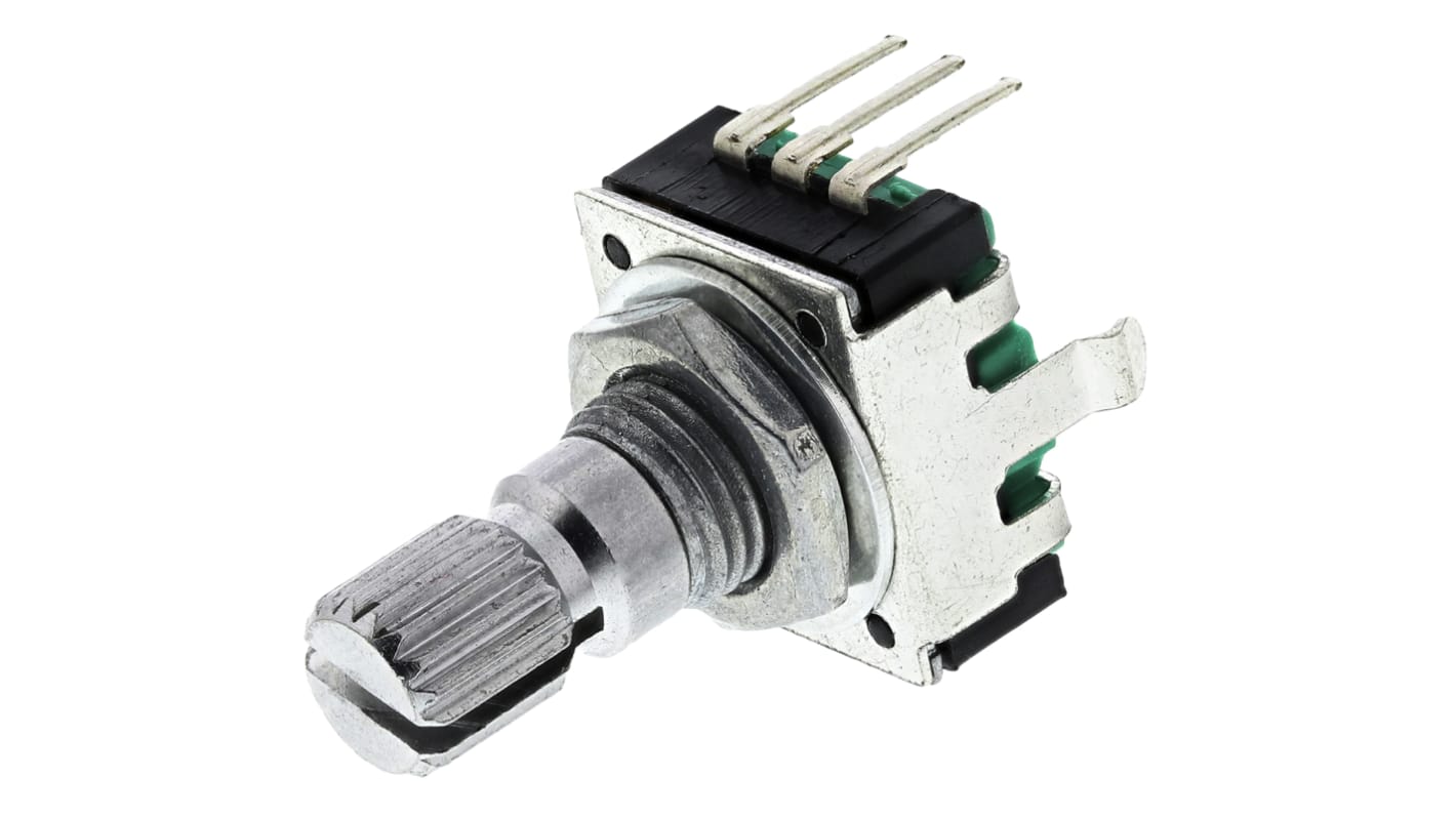 Bourns 24 Pulse Incremental Mechanical Rotary Encoder with a 6 mm Knurl Shaft (Indexed), Through Hole