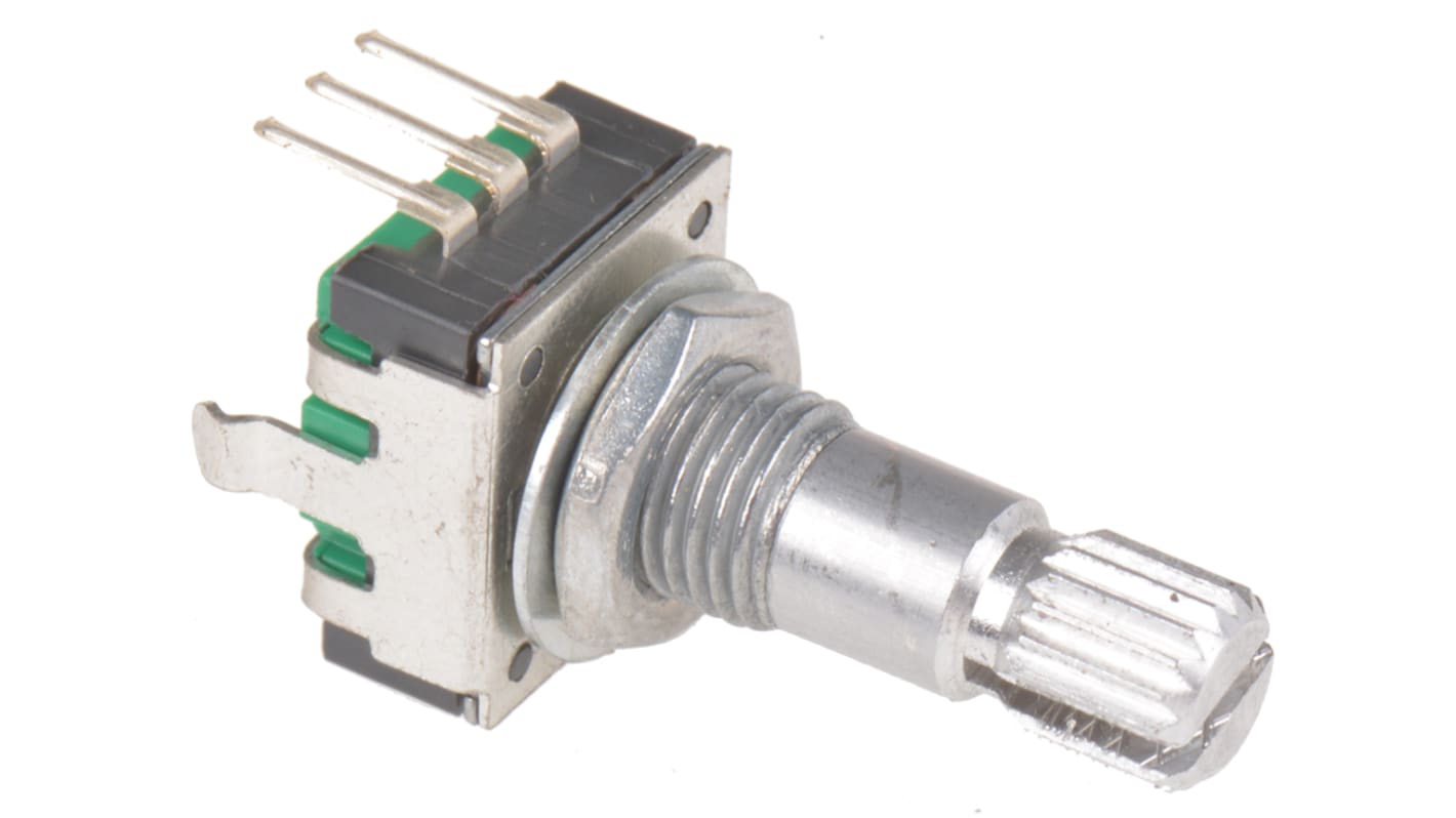 Bourns 24 Pulse Incremental Mechanical Rotary Encoder with a 6 mm Knurl Shaft (Not Indexed), Through Hole