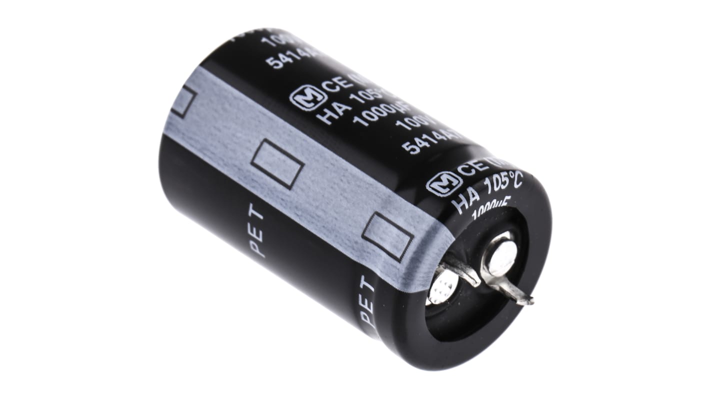 Panasonic HA Type TS, THT Elektrolyt Kondensator 1000μF ±20% / 100V dc, Ø 22mm x 35mm, bis 105°C