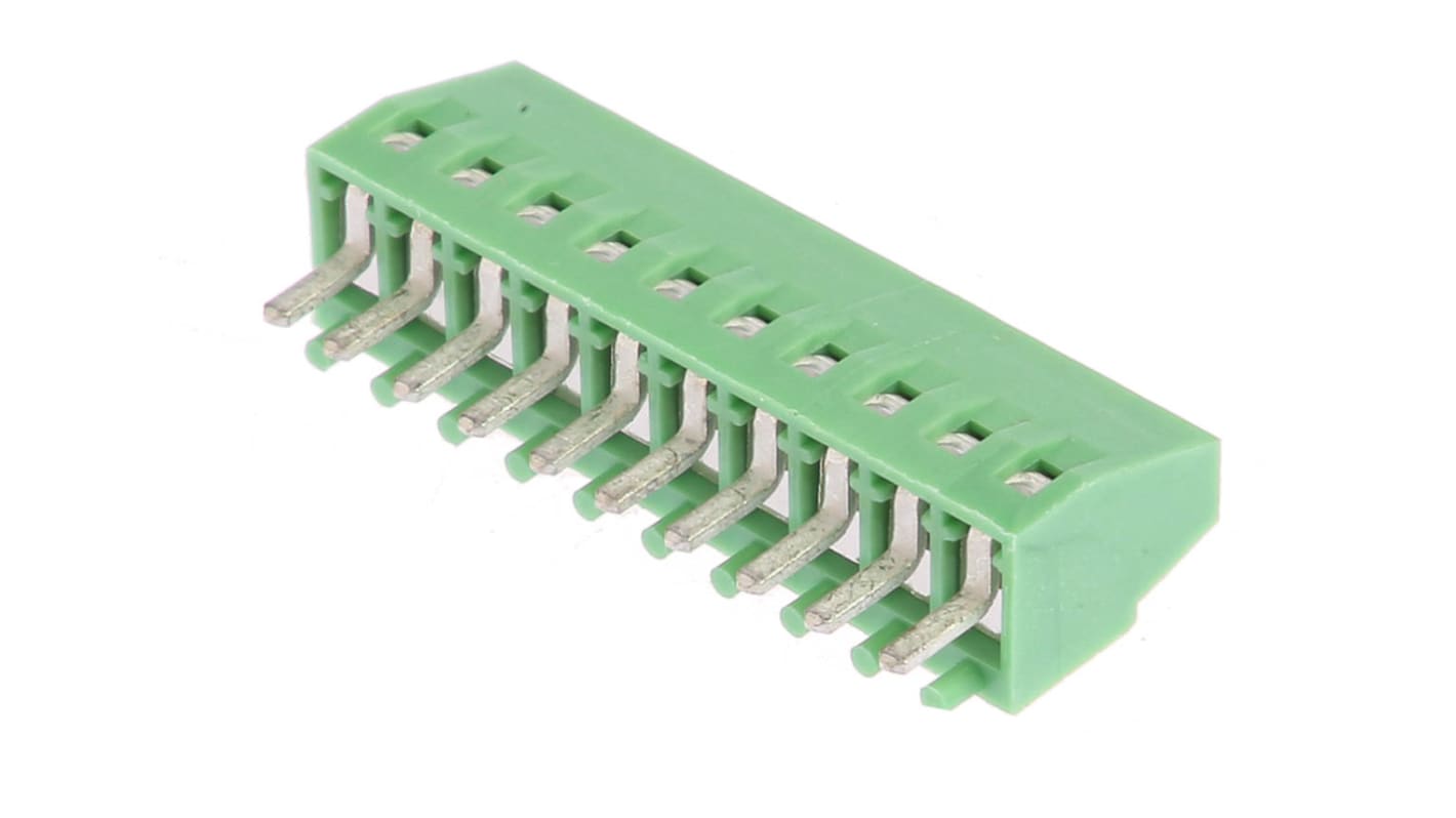 Morsettiera per circuito stampato RS PRO Femmina a 10 vie, 1 fila, passo 2.54mm, Montaggio con foro passante