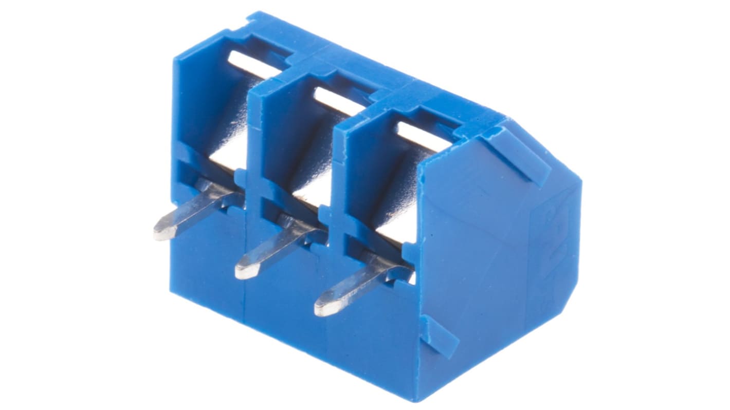 RS PRO PCB Terminal Block, 3-Contact, 5mm Pitch, Through Hole Mount, 1-Row, Screw Termination