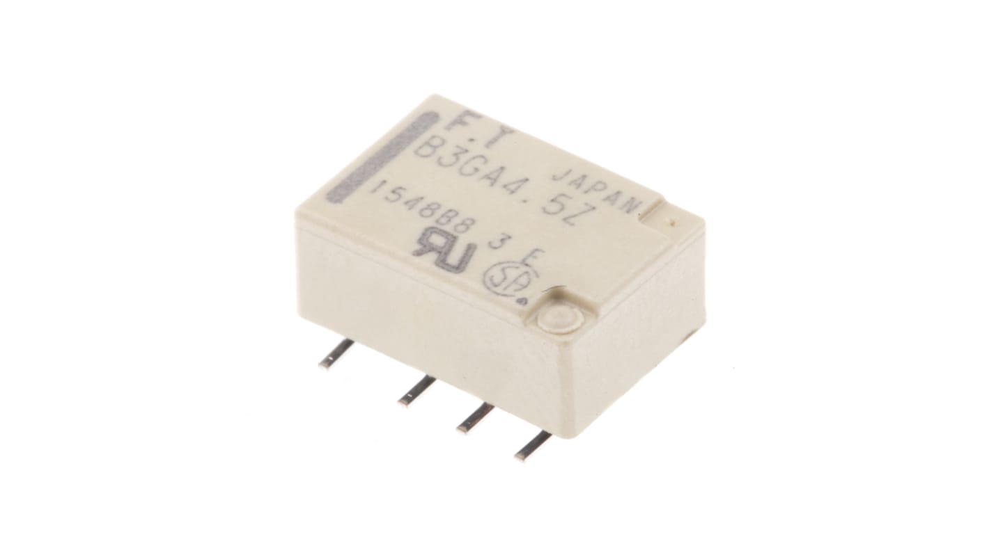 Fujitsu 信号继电器, 4.5V 直流线圈, DPDT, 表面安装, 2A切换, FTR-B3系列