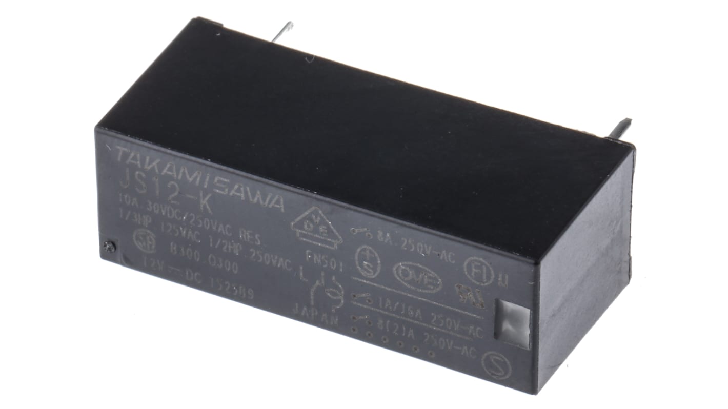 Fujitsu PCB Mount Non-Latching Relay, 12V dc Coil, 8A Switching Current, SPDT