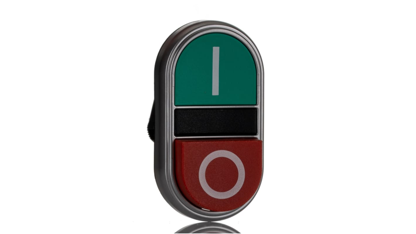 Lovato Platinum Series Green, Red Spring Return Push Button Head, 22mm Cutout, IP66, IP67, IP69K