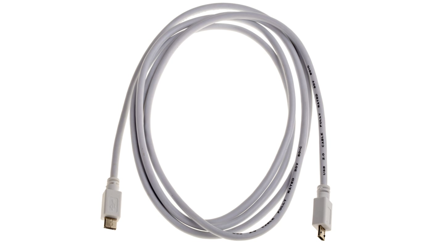 RS PRO USB-Kabel, 1.8m Weiß