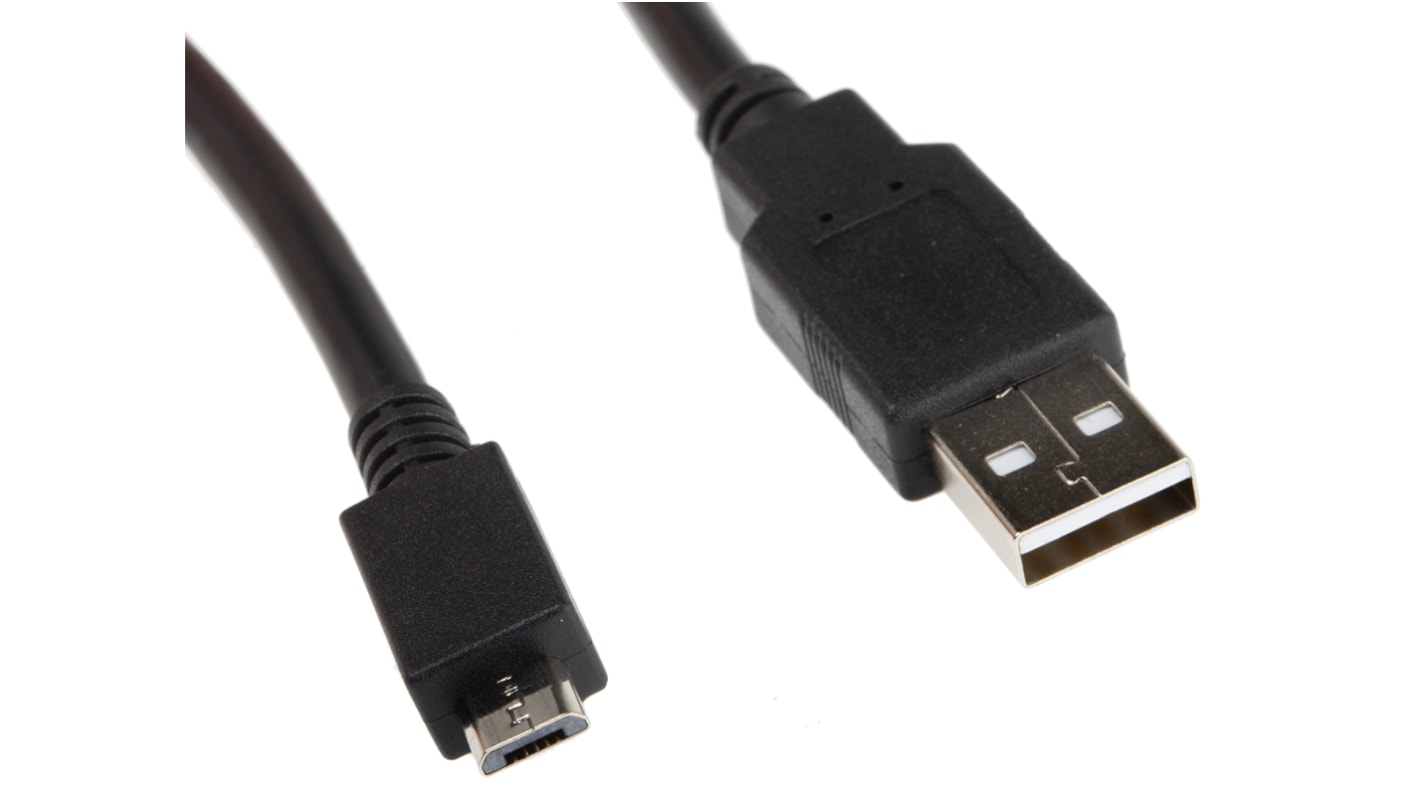 Roline USB 2.0 Cable, Male USB A to Male Micro USB B  Cable, 3m