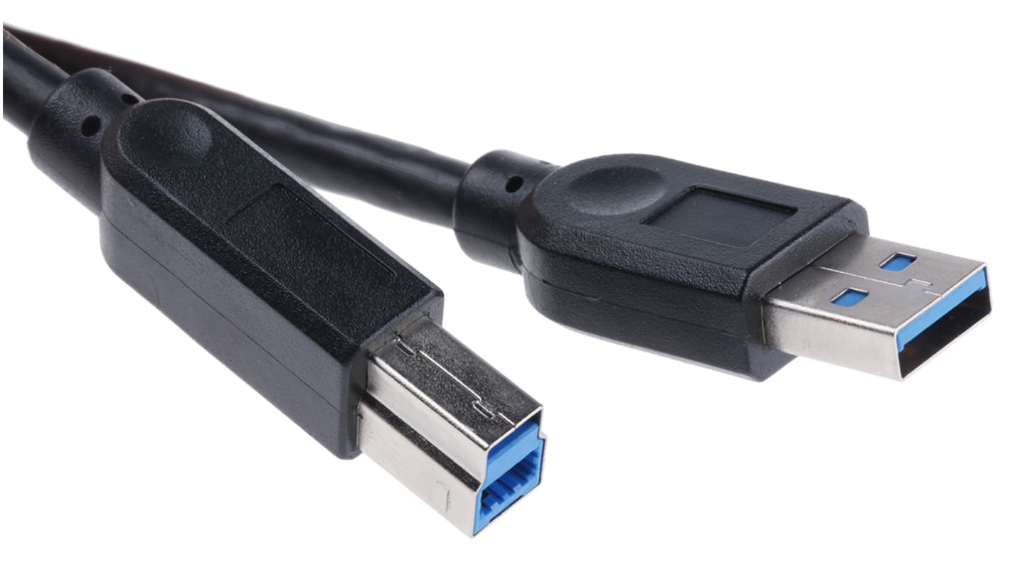 Roline USB-kabel, Sort, USB A til USB B, 1.8m