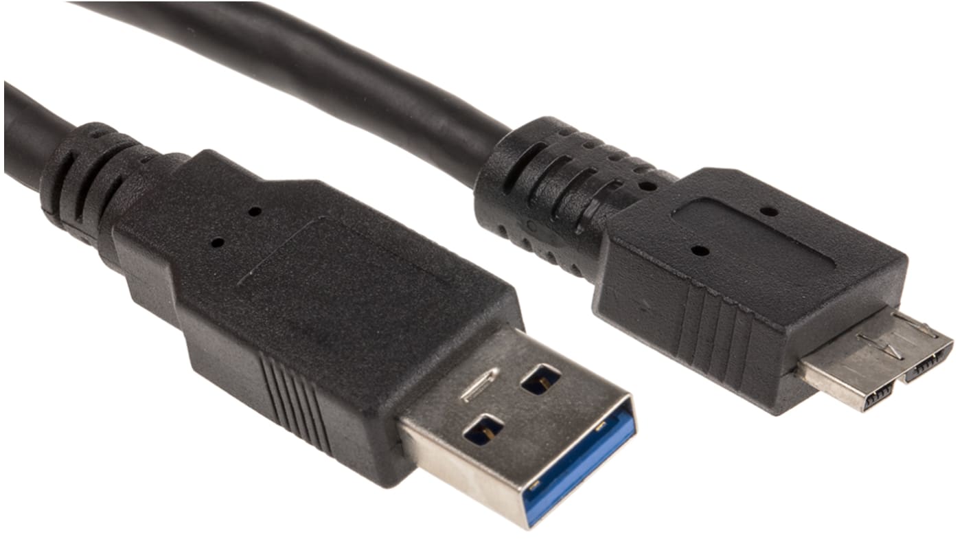 Roline USB-kabel, Sort, USB A til Mikro USB B, 2m