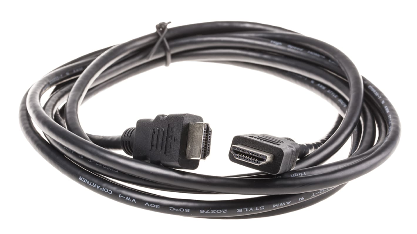 Roline Sort kabel Han til Han, 3m