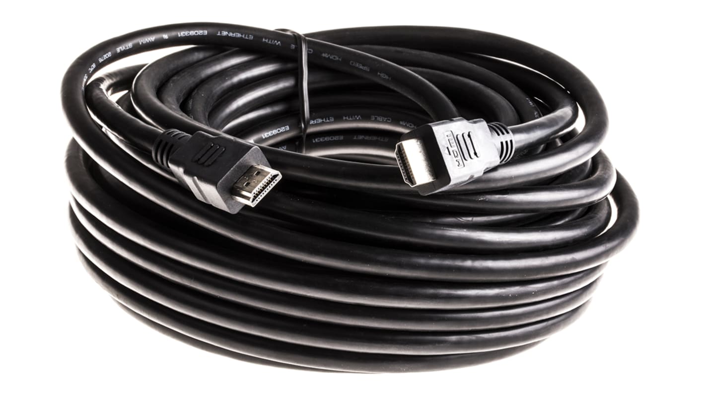 Roline HDMI-Kabel A HDMI Ethernet Stecker B HDMI Ethernet Stecker, 5m, Schwarz