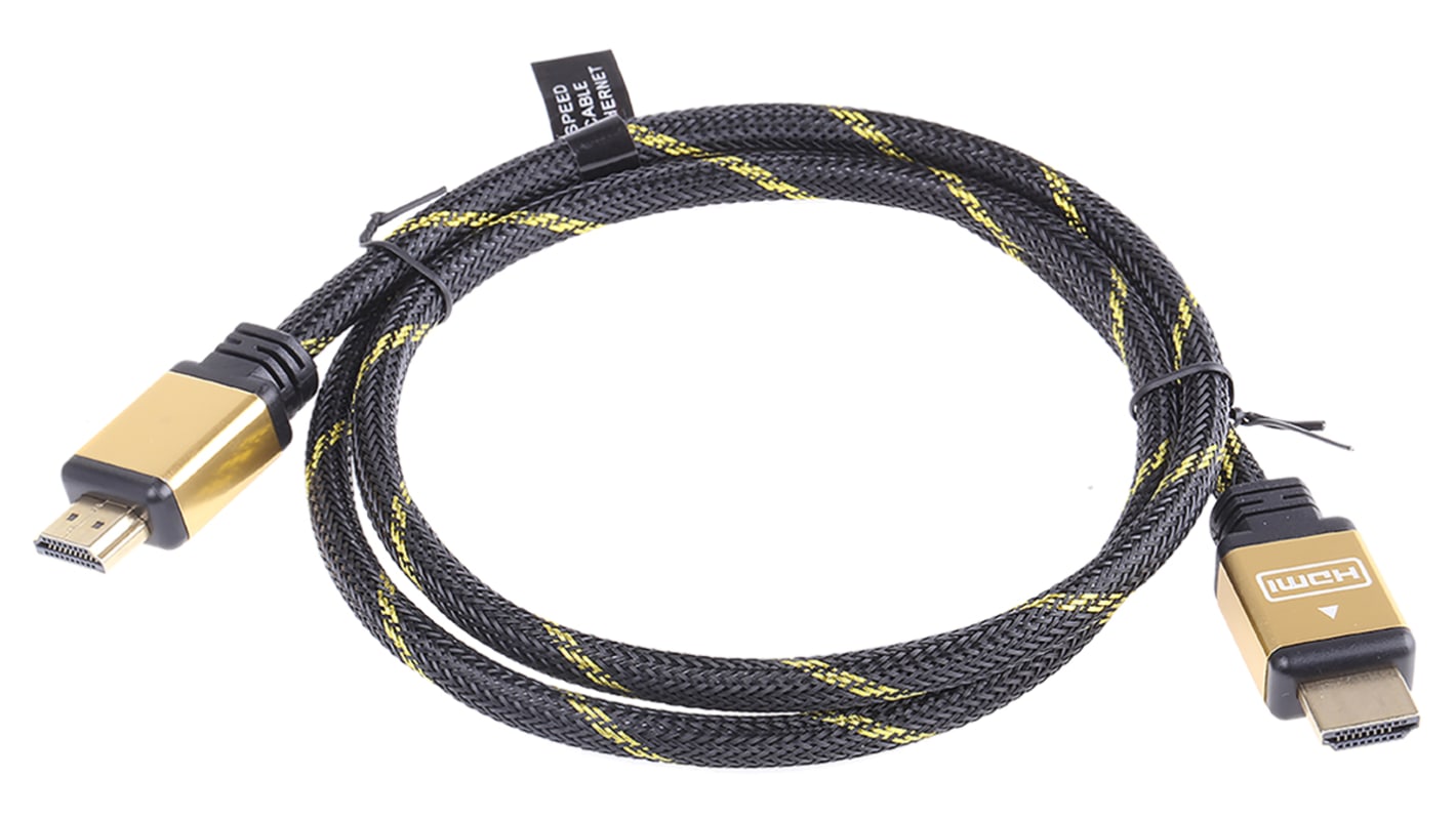 Roline High Speed, 1m Male HDMI Ethernet to Male HDMI Ethernet