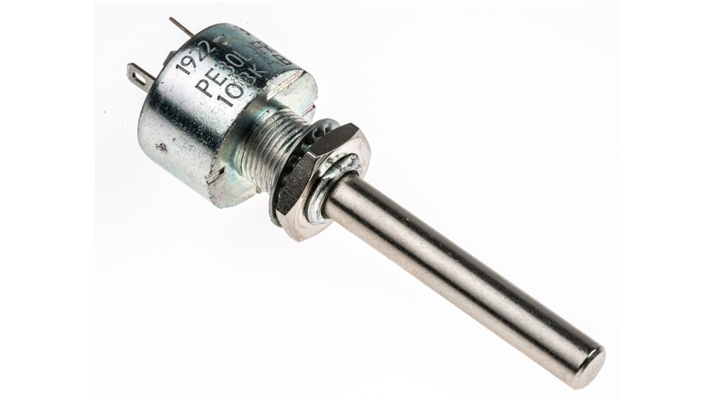 Vishay PE30 10kΩ Rotary Potentiometer 1-Gang Panel Mount, PE30L0FR103KAB