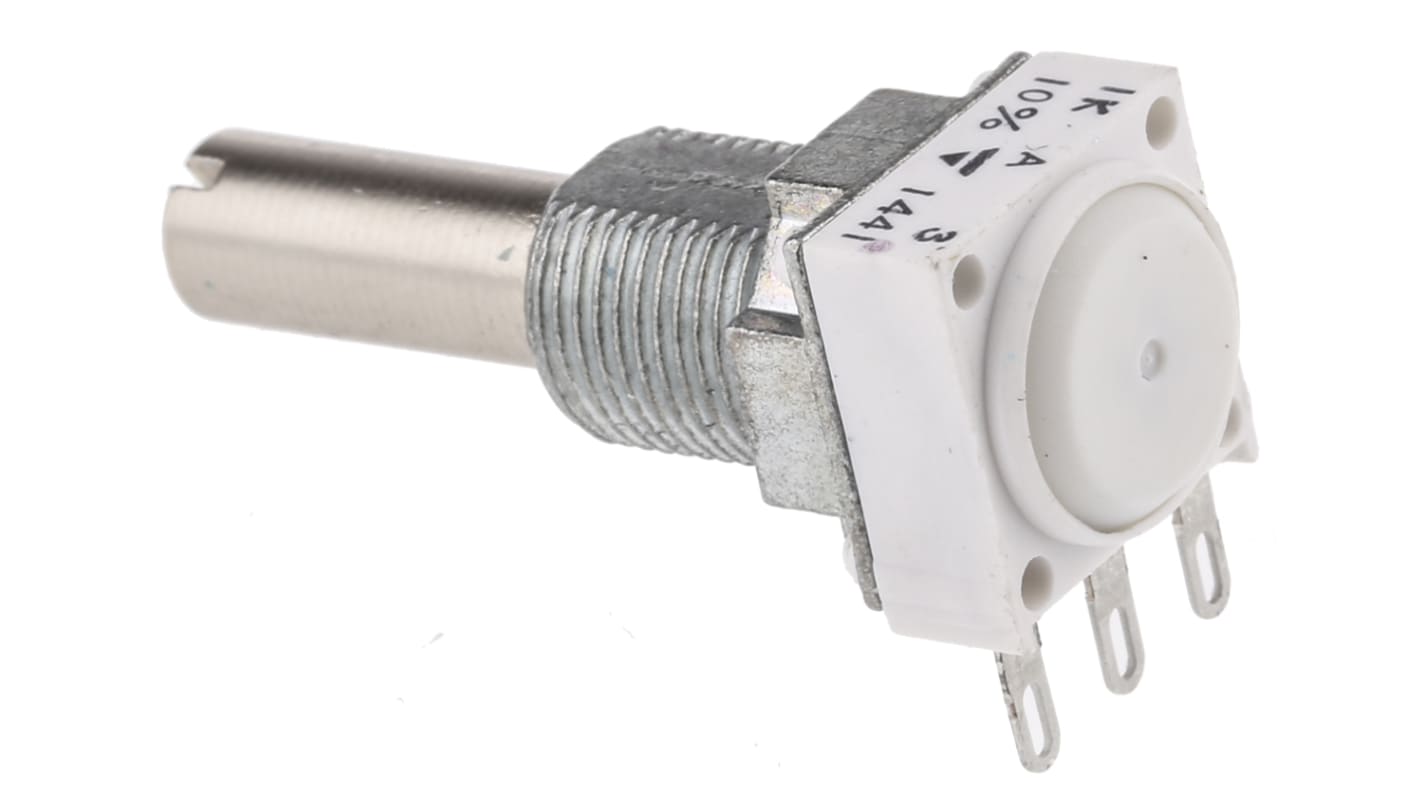 Vishay P11S 1kΩ Rotary Potentiometer 1-Gang Panel Mount, P11S1V0FLSY00102KA