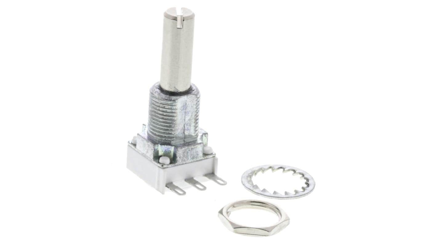 Vishay P11S 100Ω Rotary Potentiometer 1-Gang Panel Mount, P11S1V0FLSY00101KA
