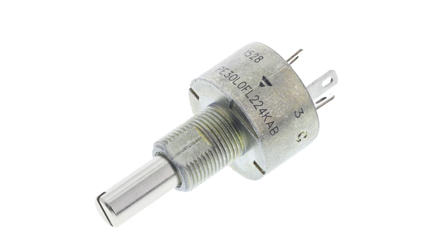 Vishay PE30, Tafelmontage  Dreh Potentiometer 220kΩ ±10% / 0.41W , Schaft-Ø 6 mm