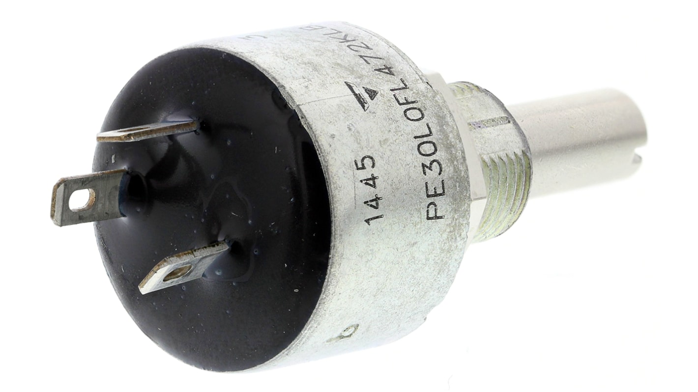 Vishay PE30 4.7kΩ Rotary Potentiometer 1-Gang Panel Mount, PE30L0FL472KLB