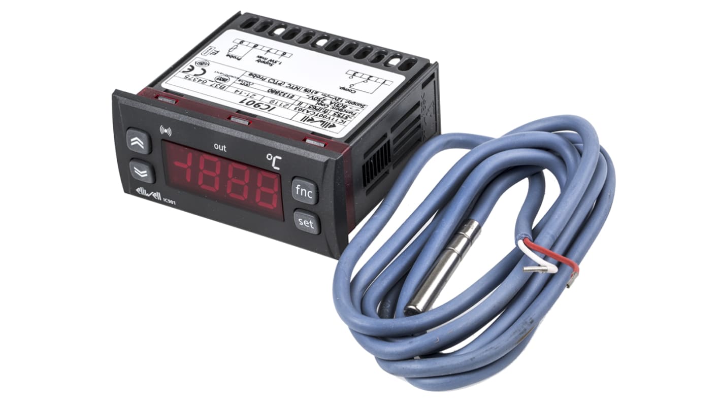 IC 901 12V 8A + NTC Eliwell On/Off Temperature Controller, 74 x 32mm